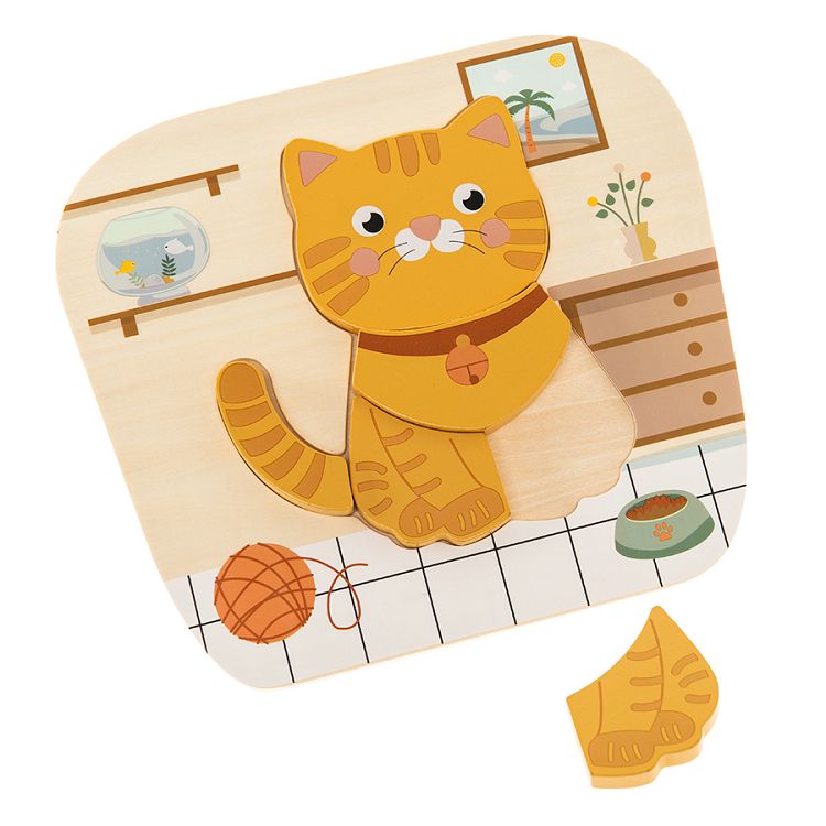 Wooden kitten puzzle 5 pieces