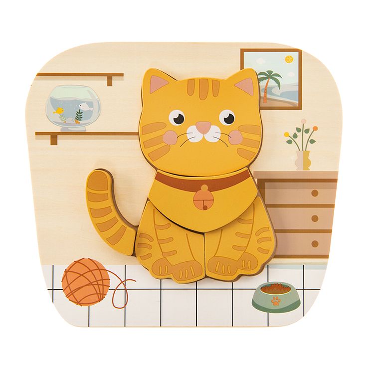 Wooden kitten puzzle 5 pieces