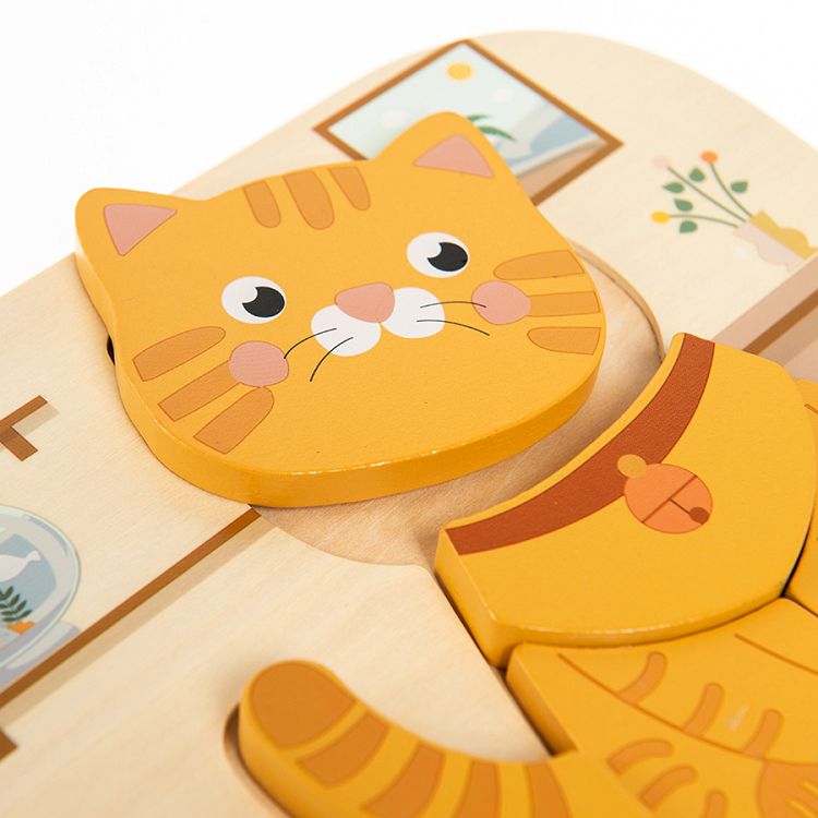 Wooden kitten puzzle 5 pieces