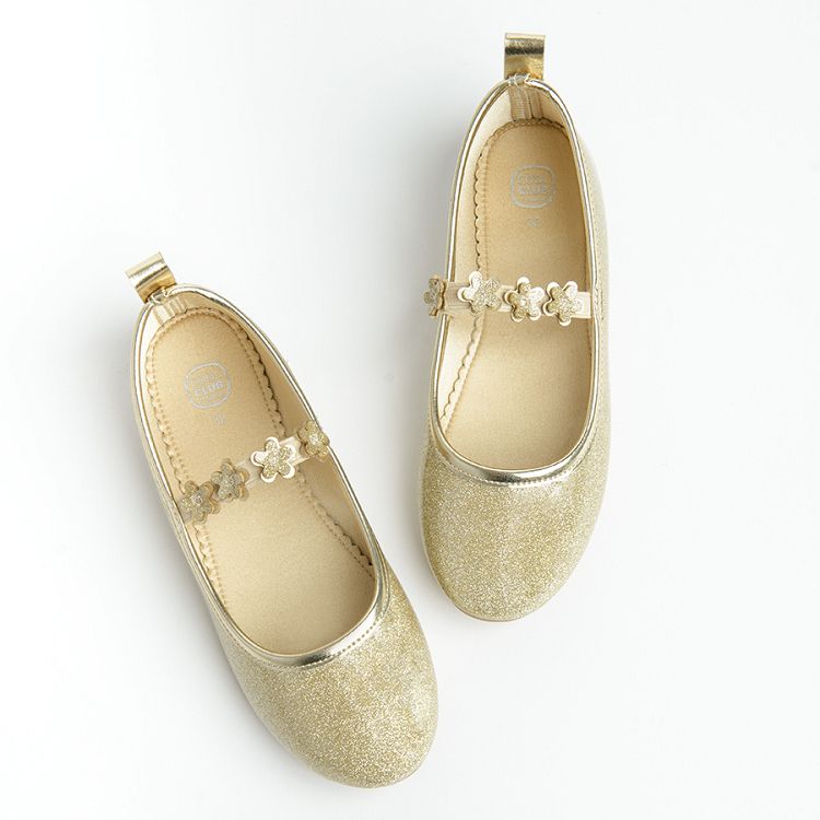 Gold ballerina flats