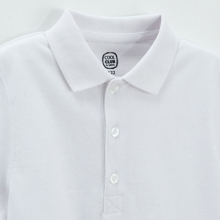 White polo short sleeve T-shirt