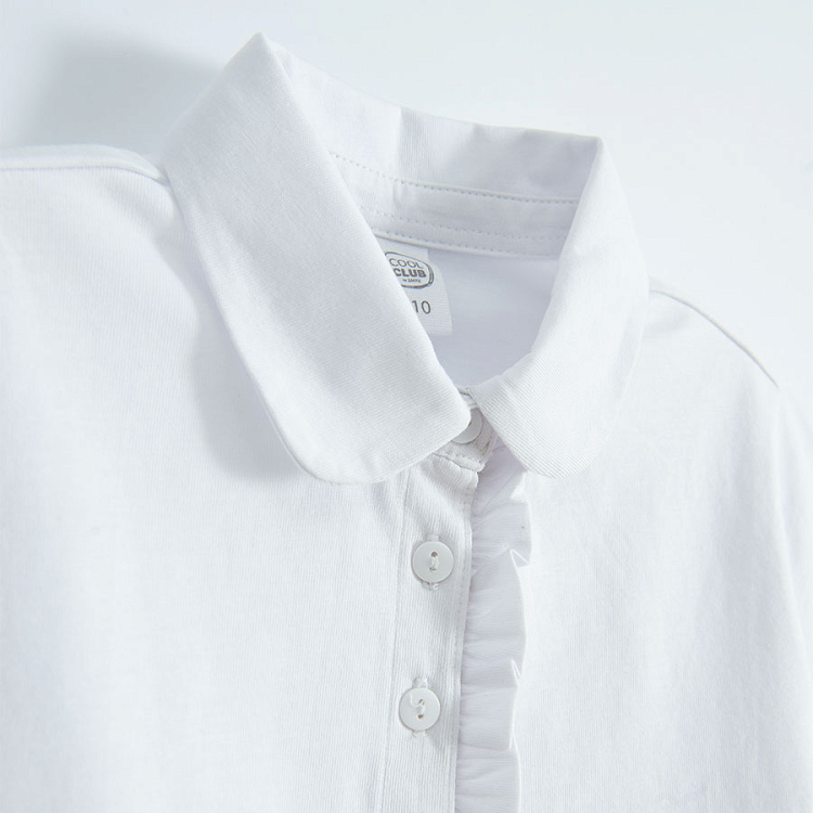 חולצת פולו לבנה עם שרוול קצר