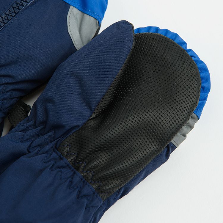 Blue ski gloves