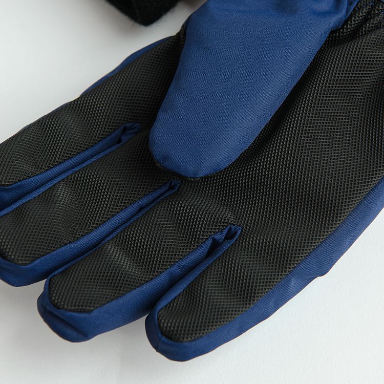 Blue ski gloves