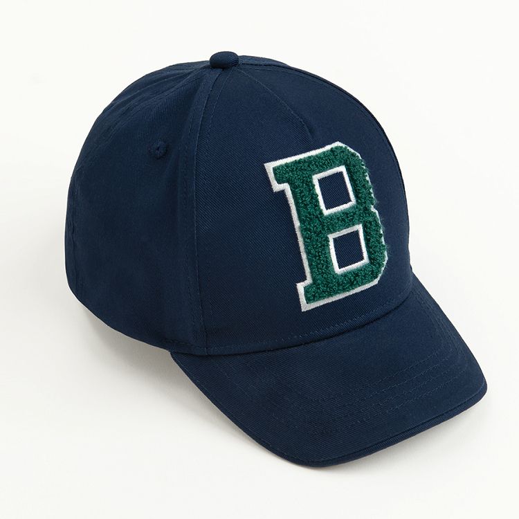 Blue jockey hat with B print