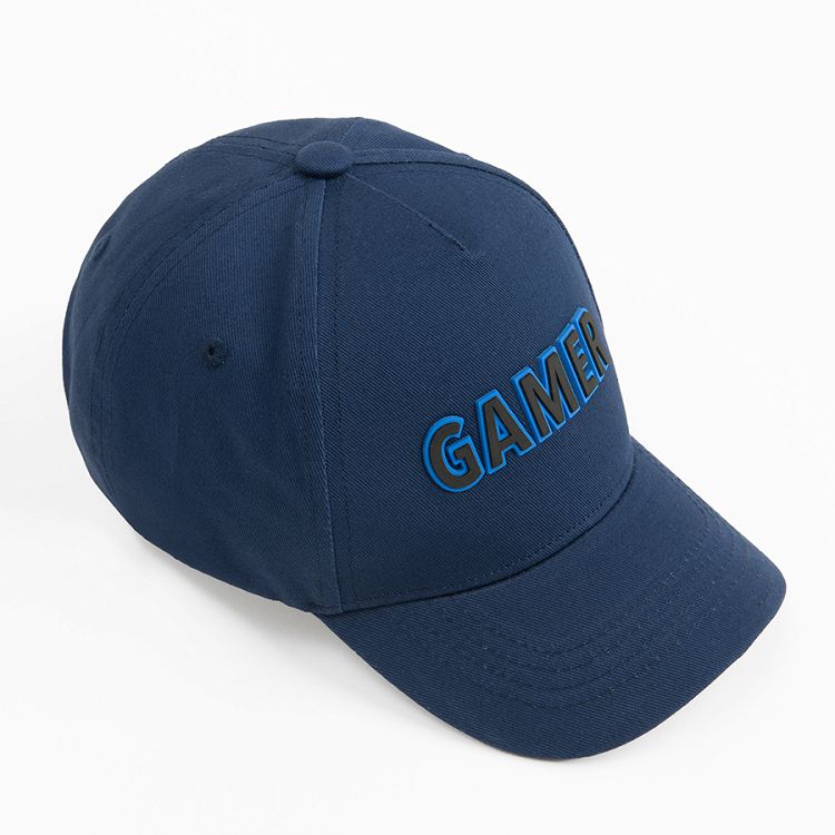 Blue jockey hat with GAME print