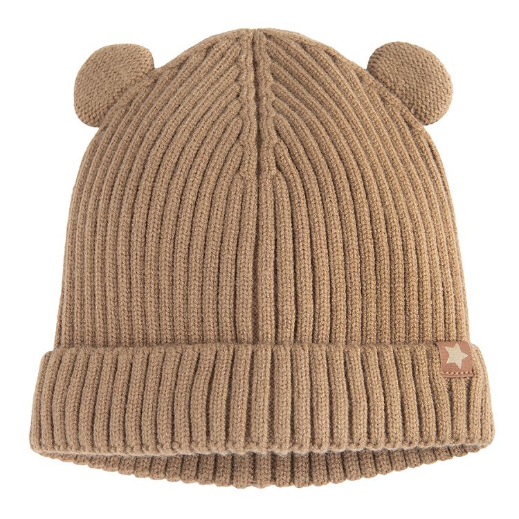 Brown beanie hat