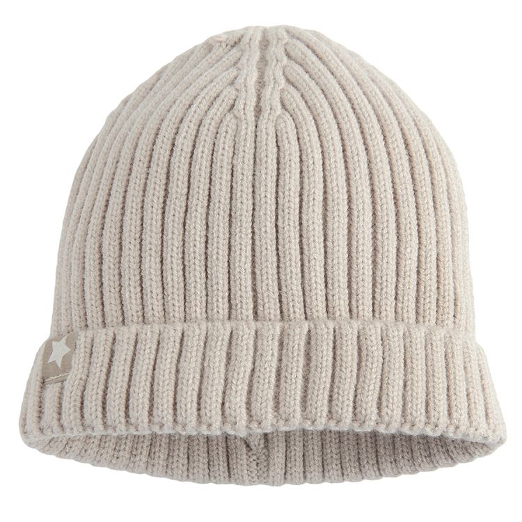 Ecru beanie hat