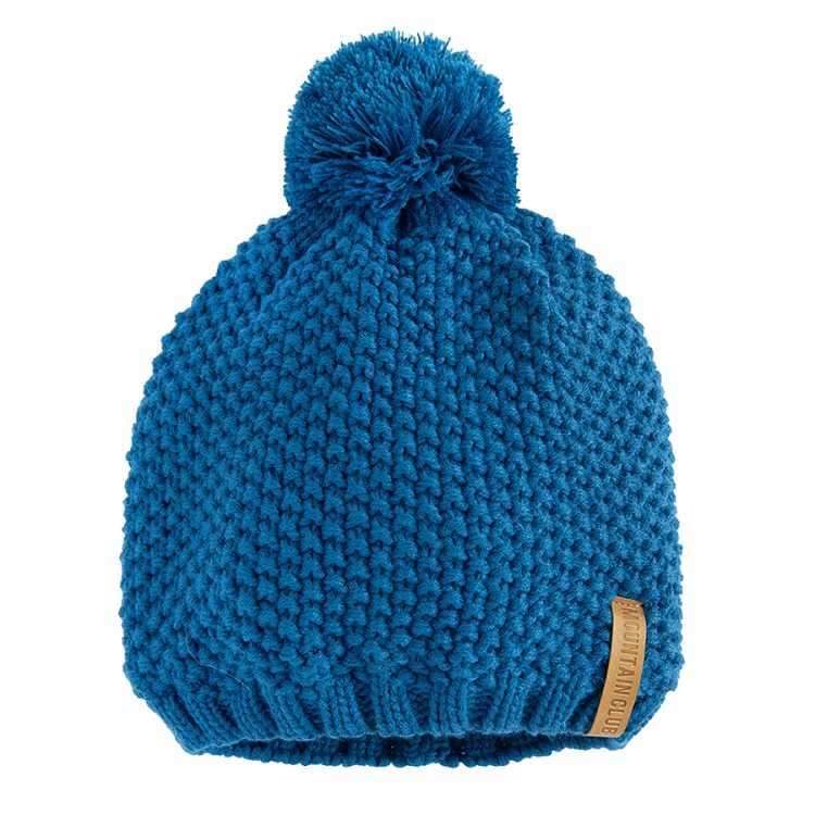 Fluo blue winter beanie with pom pm