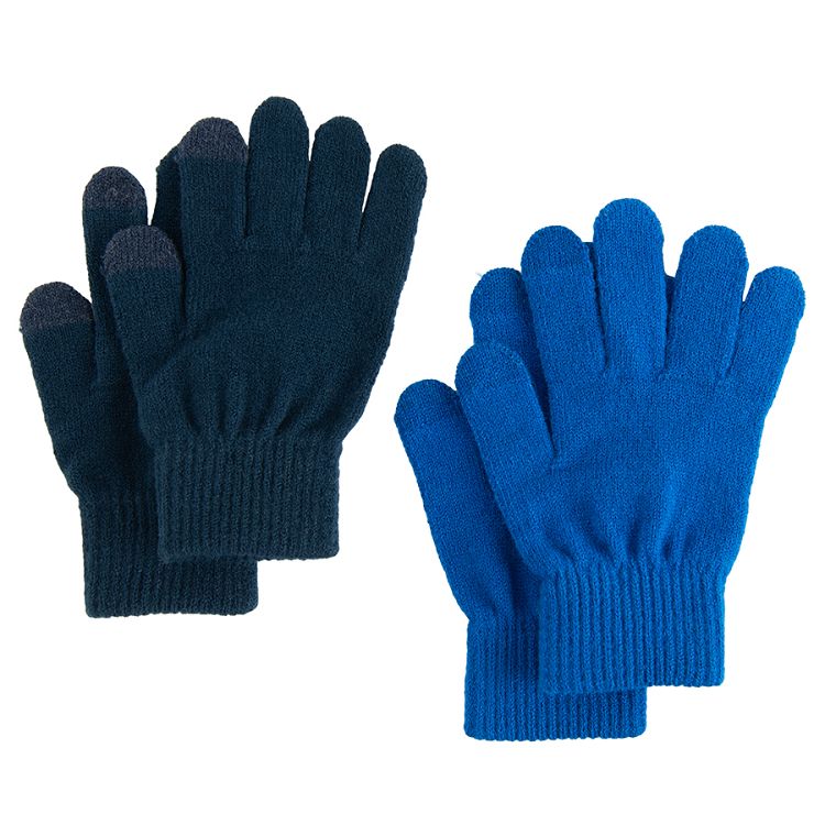 Blue and dark blue gloves- 2 pack