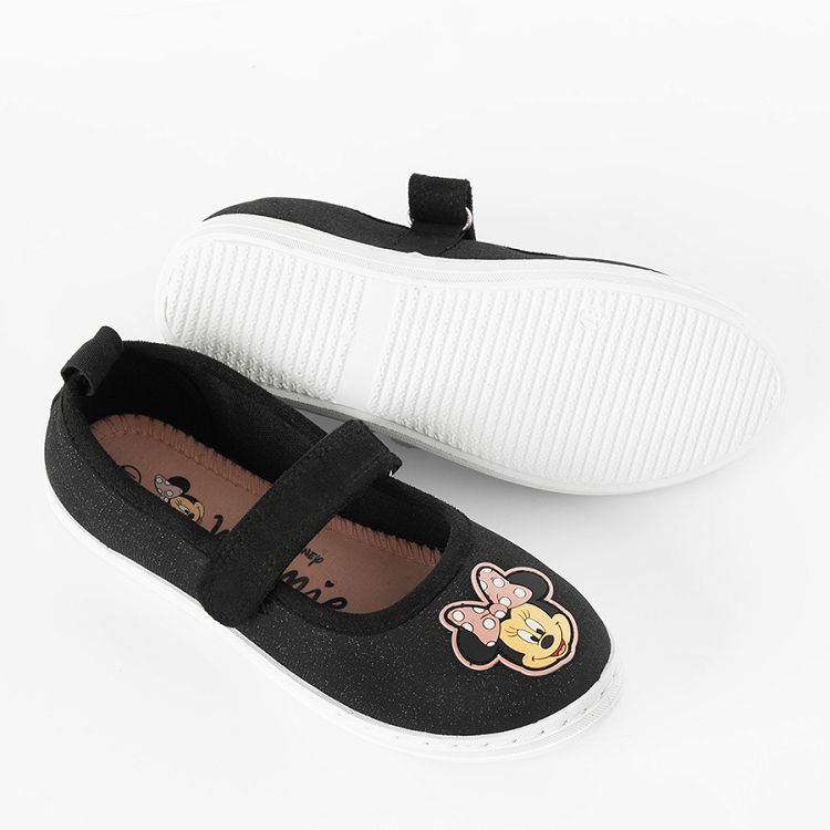 Minnie Mouse black canvas ballerina shoes