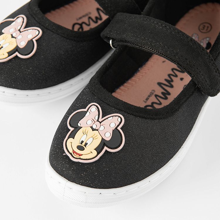 Minnie Mouse black canvas ballerina shoes