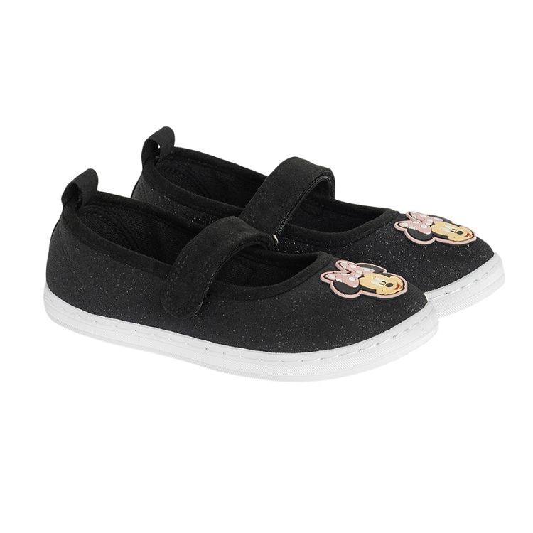 Minnie Mouse black canvas ballerina shoes