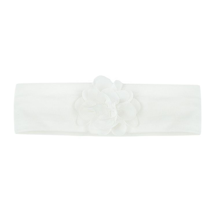 White headband with flower applique