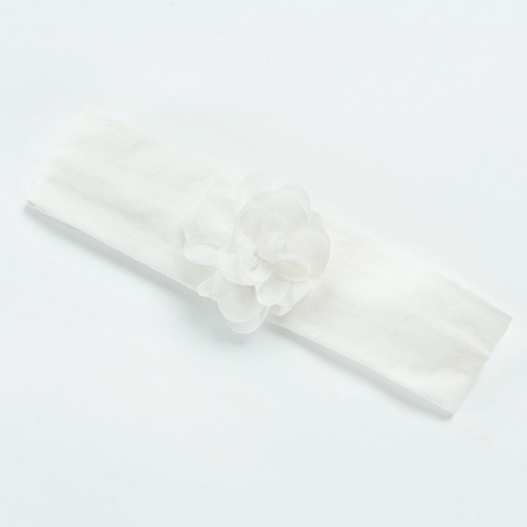 White headband with flower applique