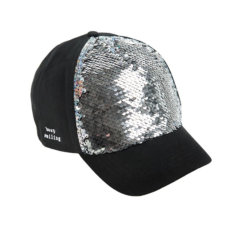 Jockey cap with interactive sequin