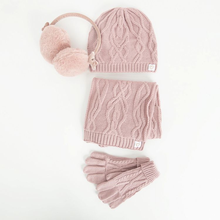 Pink knot gloves