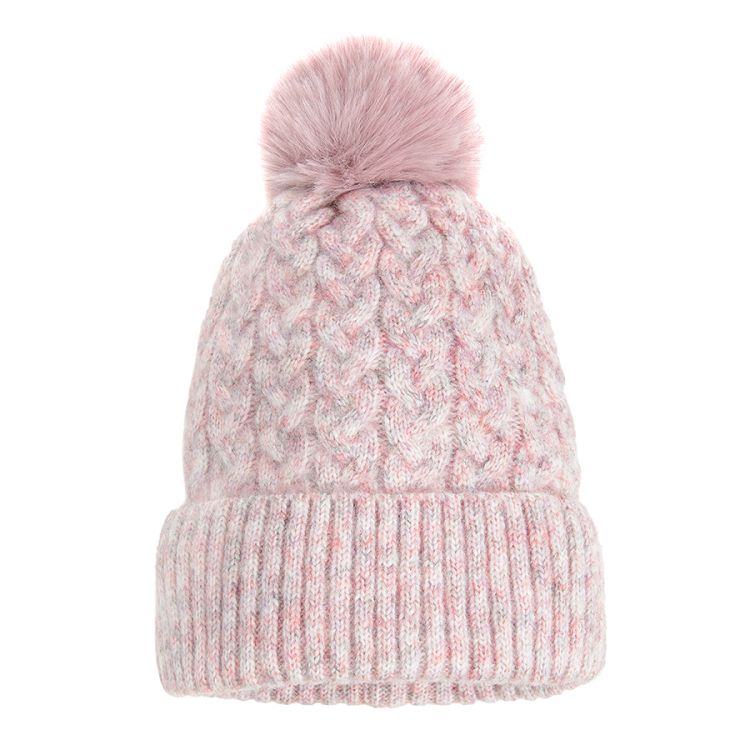 Pink cap with pom pom