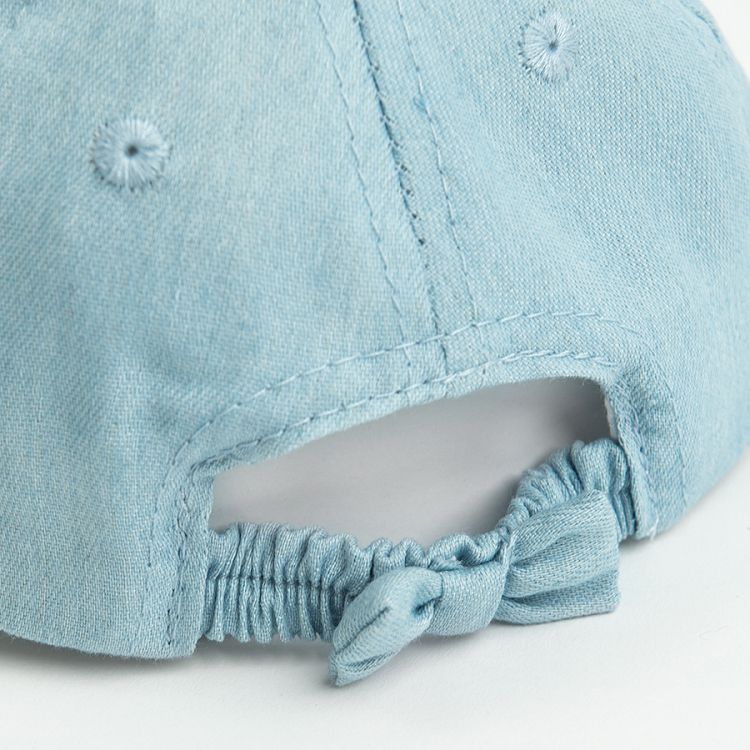 Denim jockey hat with rainbow SMILE EVERYDAY print