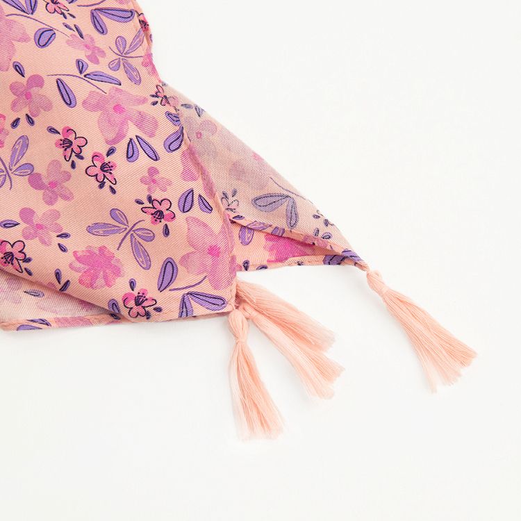 Pink floral scarf