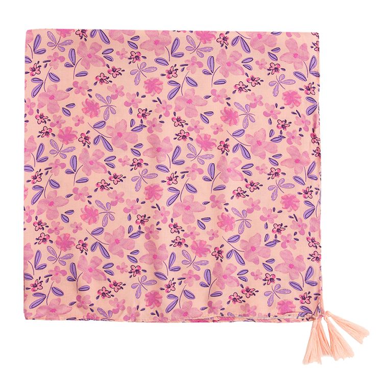 Pink floral scarf