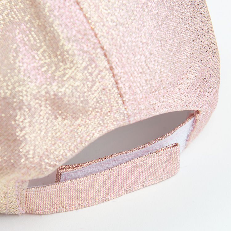 Pink jockey hat with kitten pattern and ears