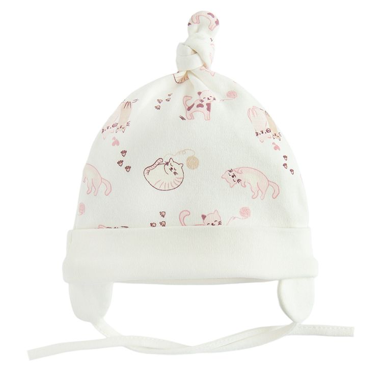 Pink and white and animals print all year earflap hats- 2 pack