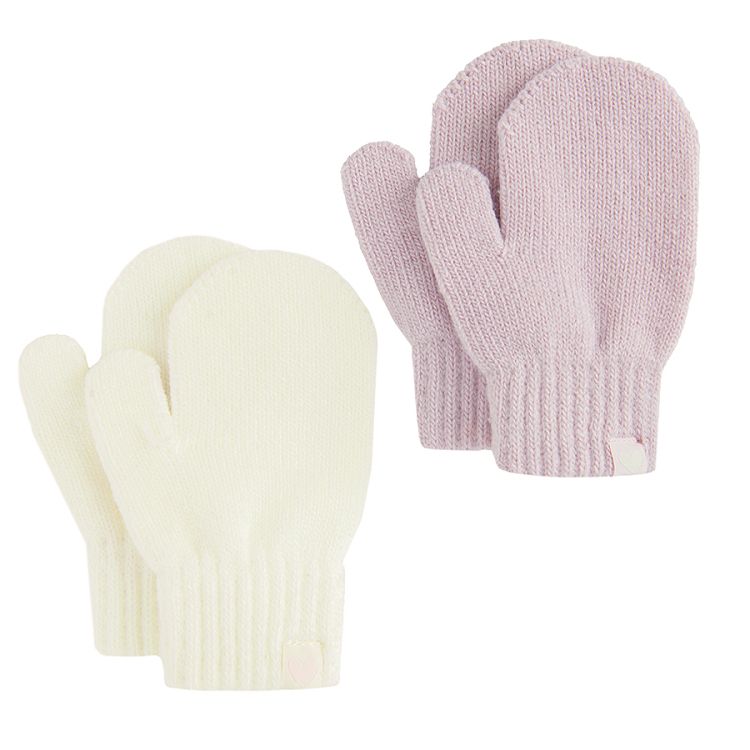 White and pink gloves- 2 pack