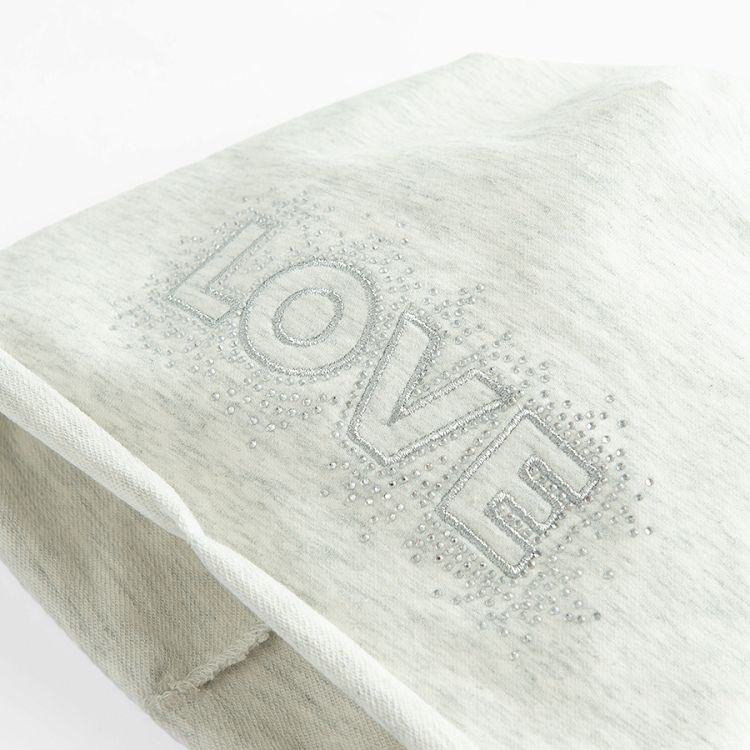 Grey beanie with LOVE print