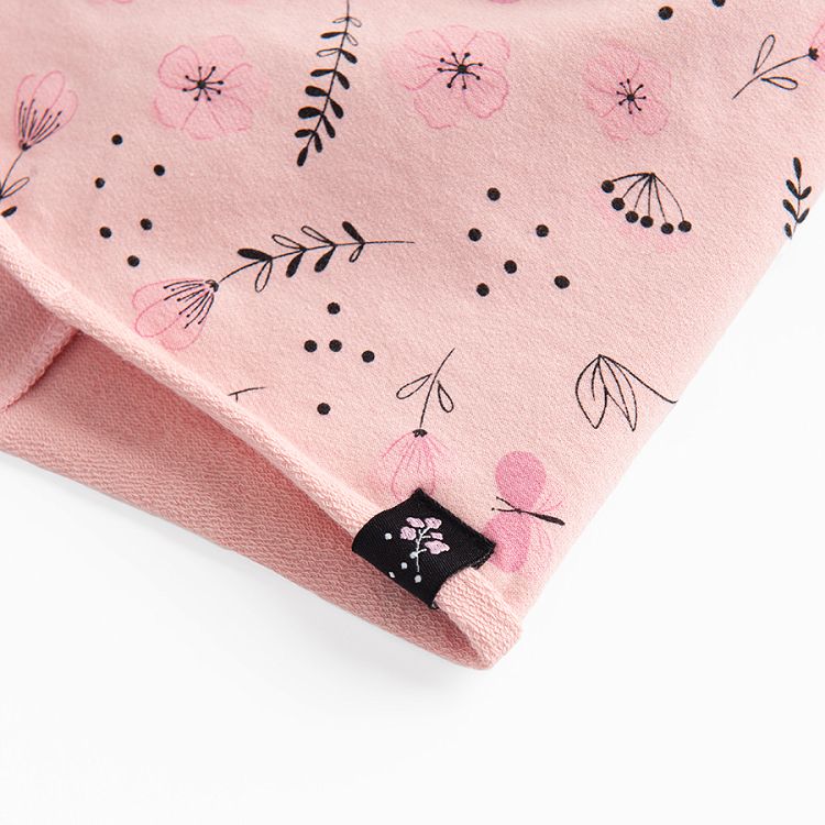 Pink floral beanie