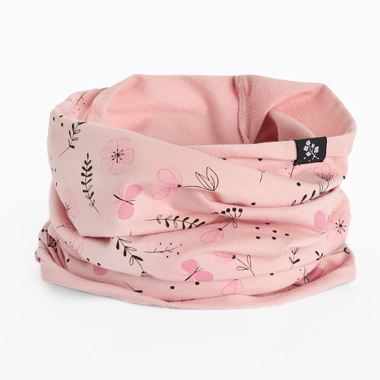 Pink floral snoodscarf