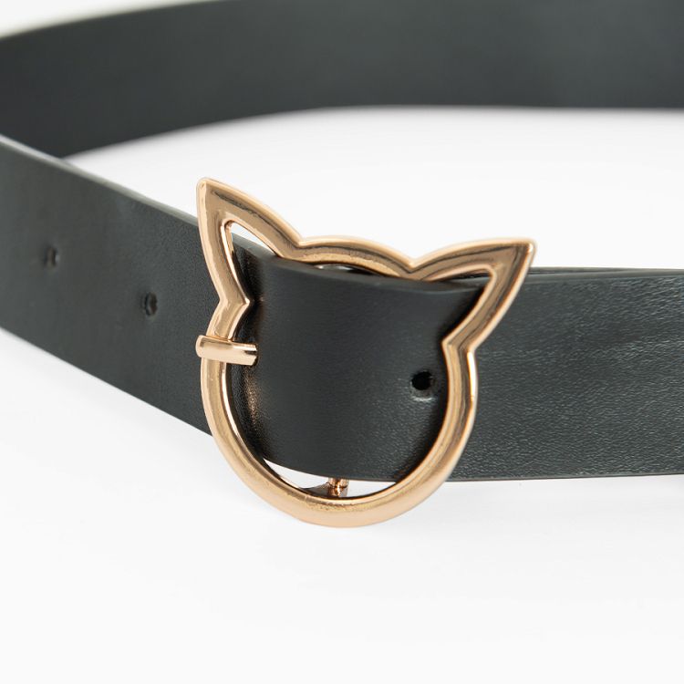 Black belt with kitten buckle