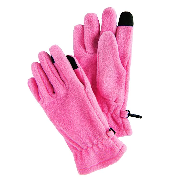 Pink ski gloves