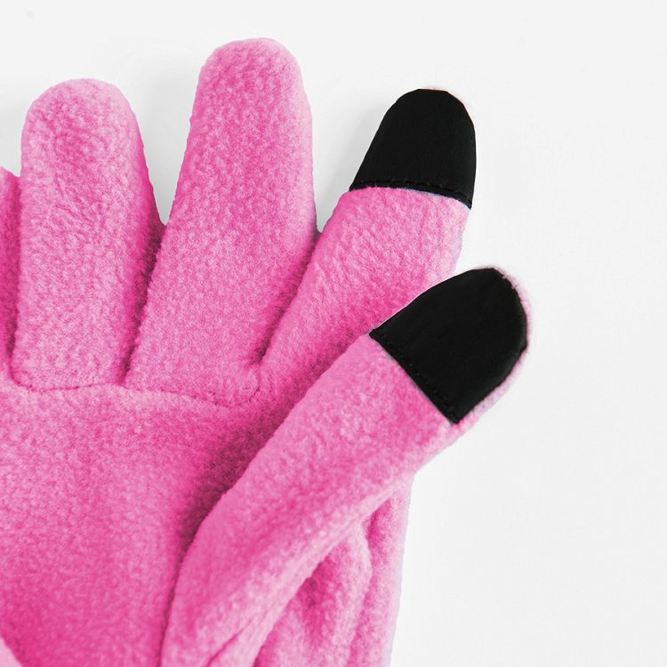 Pink ski gloves