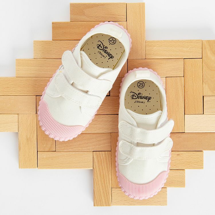 Minnie Mouse white sneakers with scratch