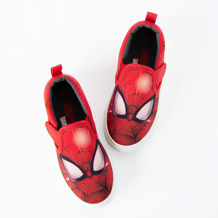 Spiderman red canvas slip on