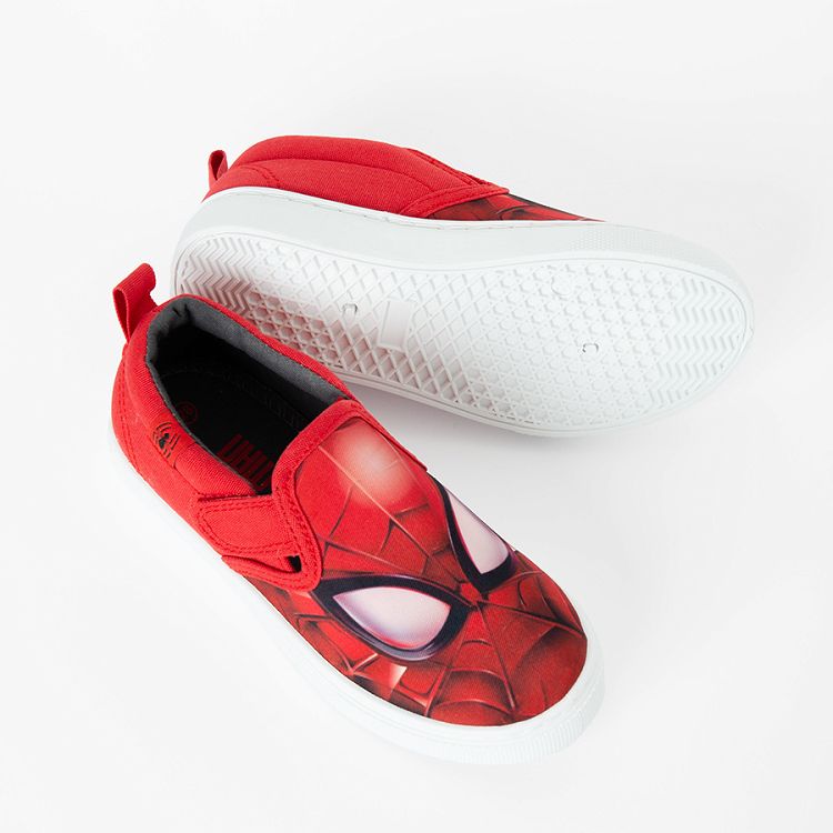 Spiderman red canvas slip on