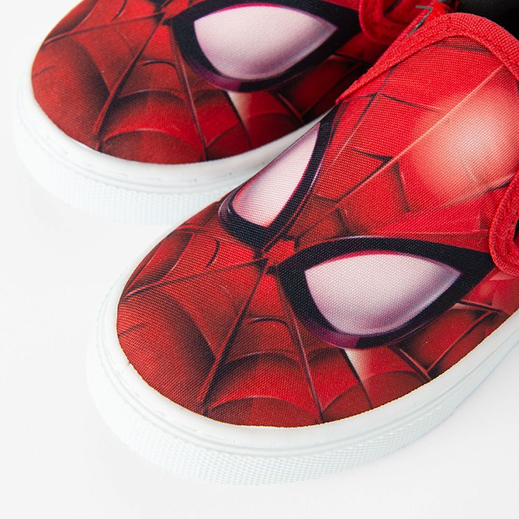 Spiderman red canvas slip on