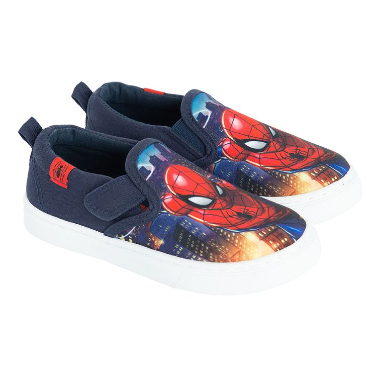 Spiderman blue canvas slip on