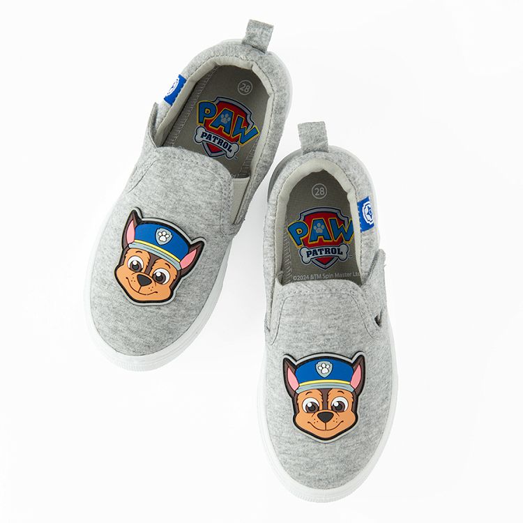 Paw Patrol grey canvas slip on shoes