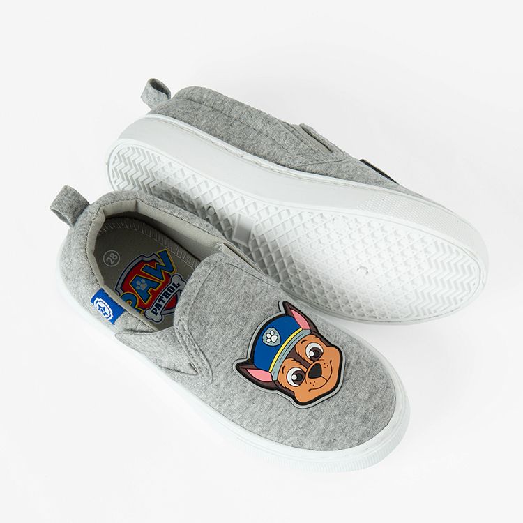 Paw Patrol grey canvas slip on shoes