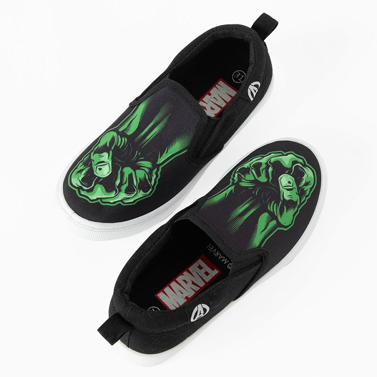 Marvel black canvas slip on