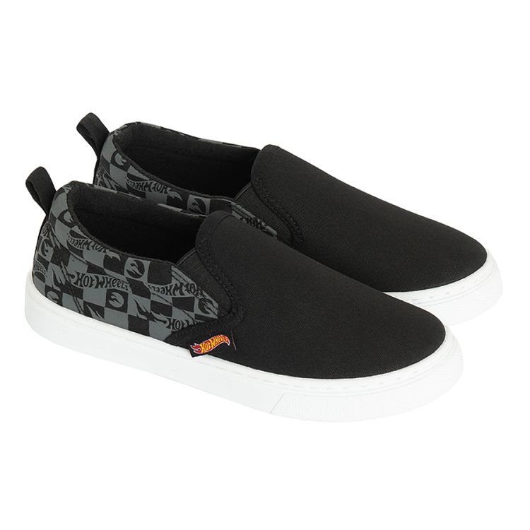 Black canvas slip on shoes