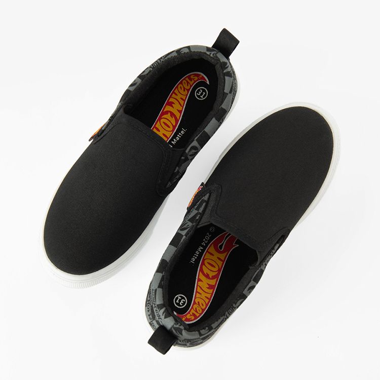 Black canvas slip on shoes