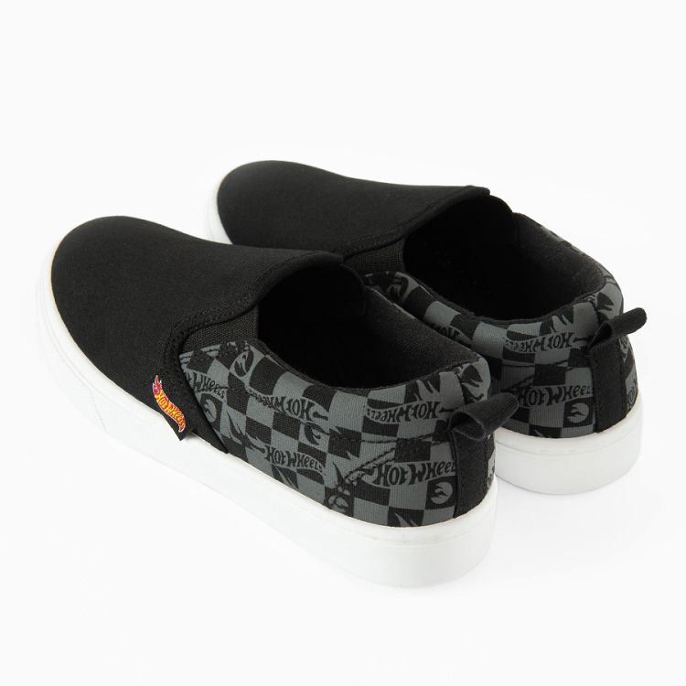 Black canvas slip on shoes