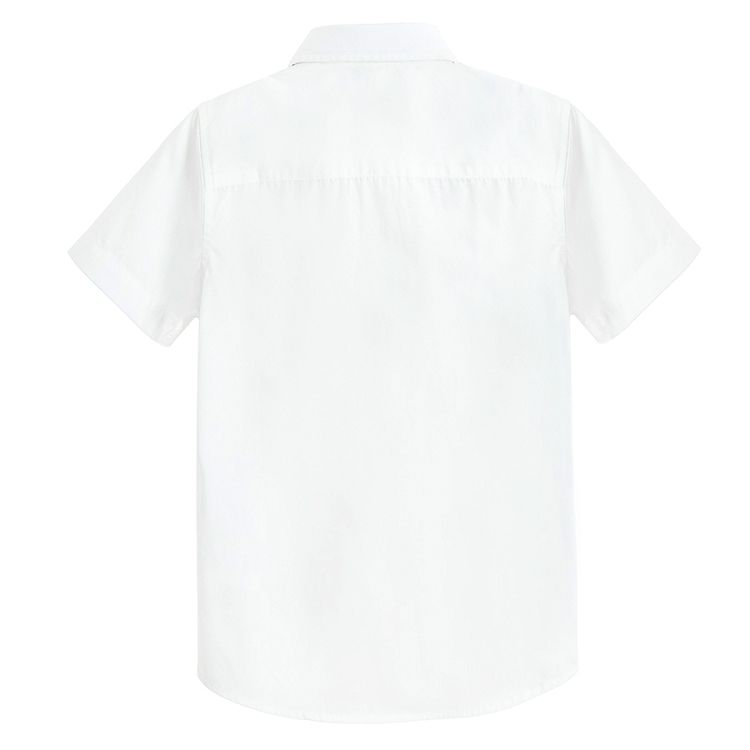 White short sleeve button down shirt