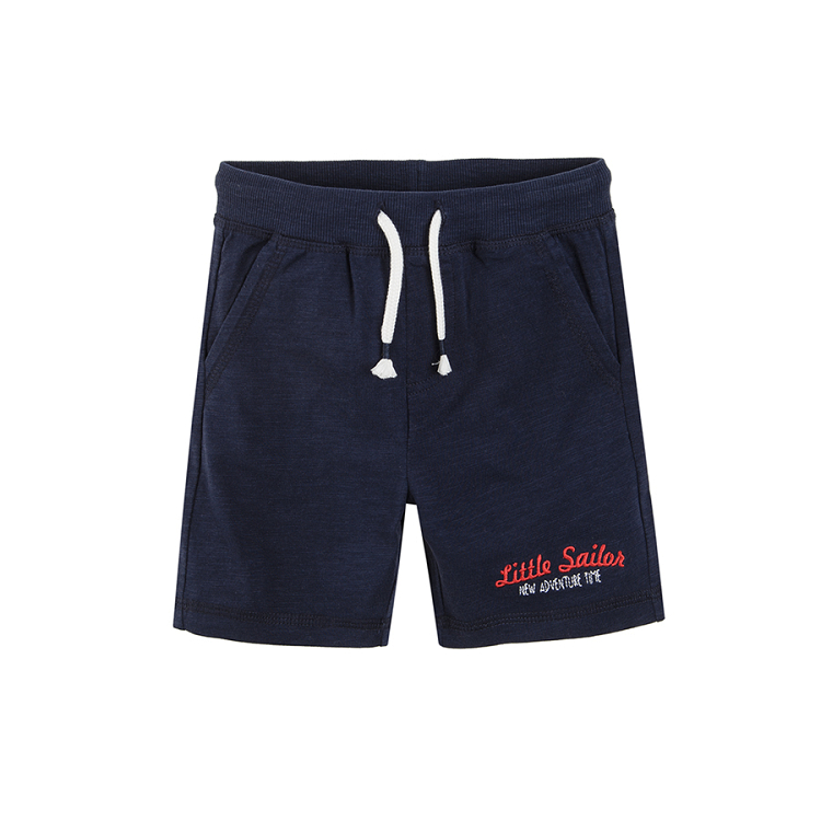 striped dark blue with cord shorts little sailor  2-pack