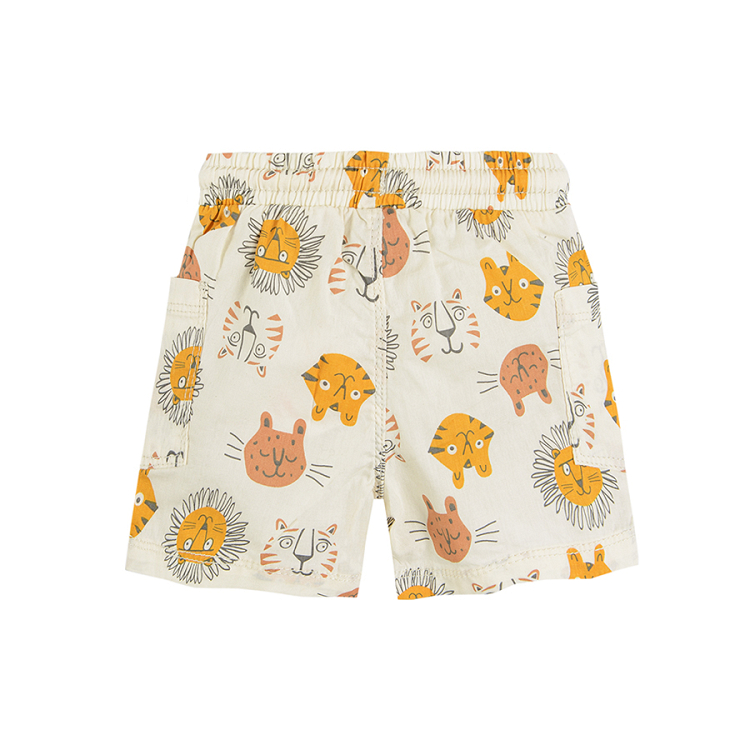 Shorts with tigers and lions print