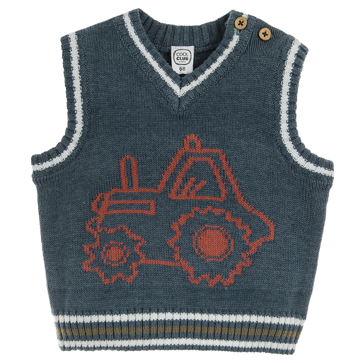 Blue melange truck vest