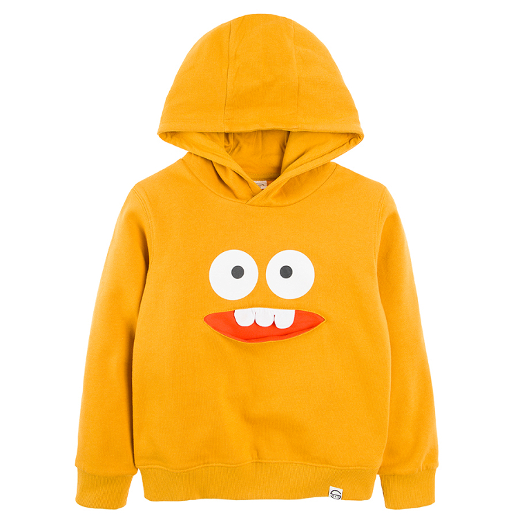 Orange monster hooded sweatshirt